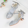 Girls Single Crystal High Heel Sandals - Dazpy