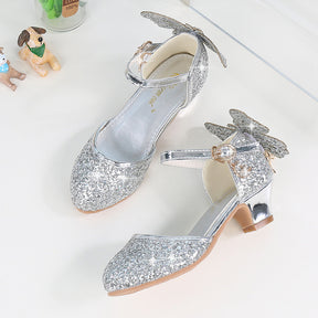 Girls Single Crystal High Heel Sandals