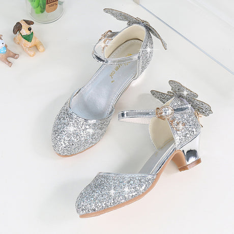 Girls Single Crystal High Heel Sandals - Dazpy