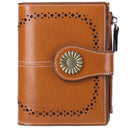 Wallet Women's Short Oil Wax Leather Zipper Card Holder