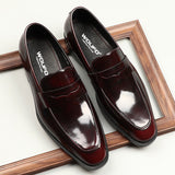 Men's Square-toe Patent Leather Business Formal Shoes - Dazpy