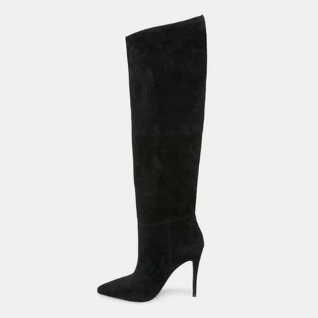 Stiletto Heels Pleated High Over The Knee Boots - Dazpy