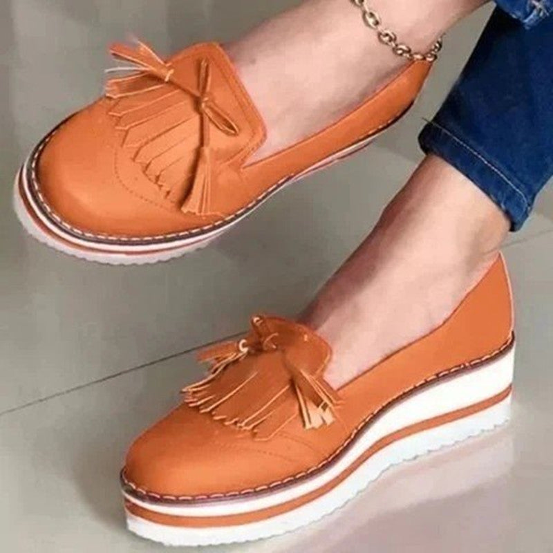 Round Toe Casual College Style Women's Single Shoes - Dazpy