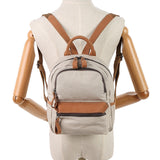 Women's Solid Color Waterproof Casual Canvas Backpack - Dazpy