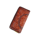 Ladies Leather Embossed Long Clutch Wallet - Dazpy