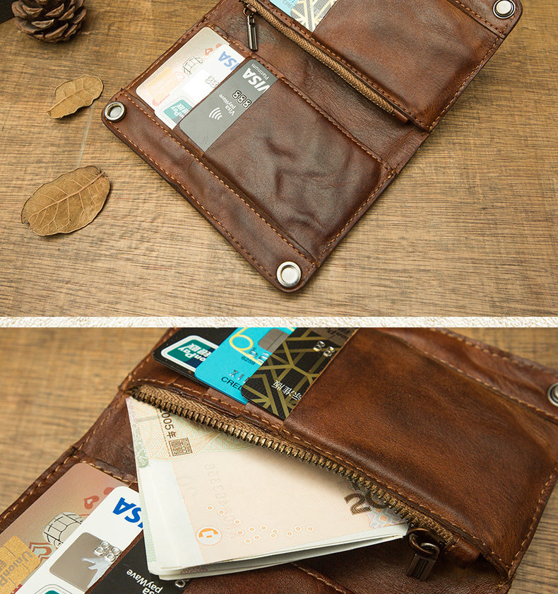 Handmade Cowhide Full Leather Large Capacity Wallet - Dazpy