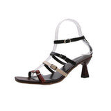 Fashion Retro Word Belt Summer Thick Heel Women Sandals - Dazpy