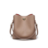 Solid Color Fashion Trend Ladies Messenger Bucket Bag - Dazpy