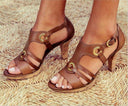 Chic Solid Color Bag with Fish Mouth Women's Sandals